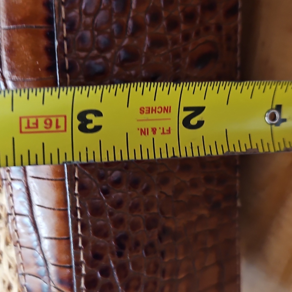 Brahmin Tisbury Collection Woven Straw & Croc Leather Purse/Crossbody - Picture 15 of 16